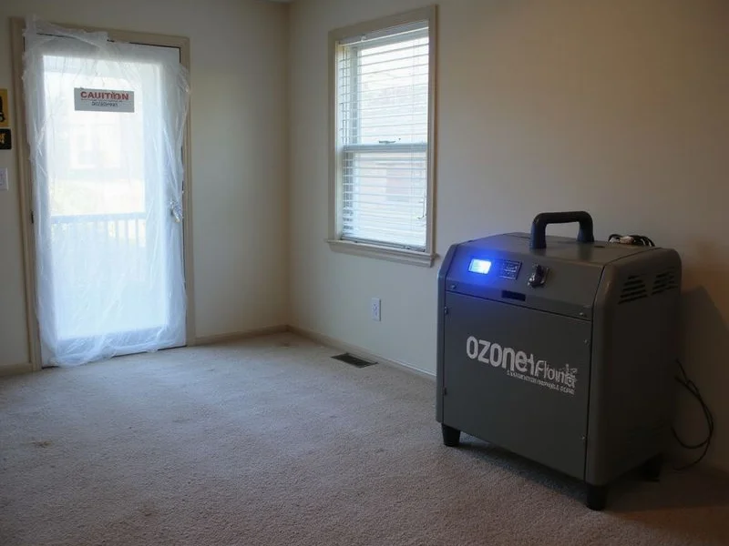 Industrial ozone generator treating severe odor contamination