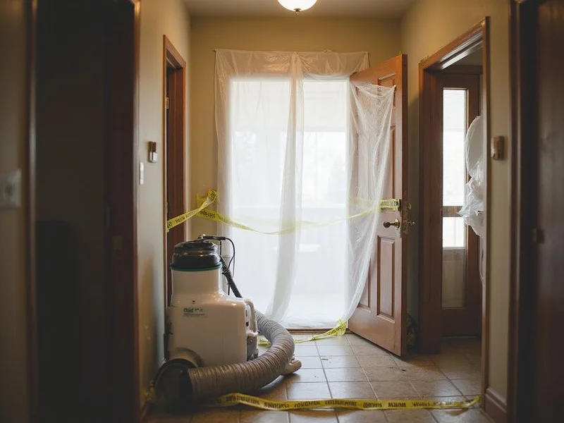 Containment barriers during trauma scene remediation with HEPA filtration